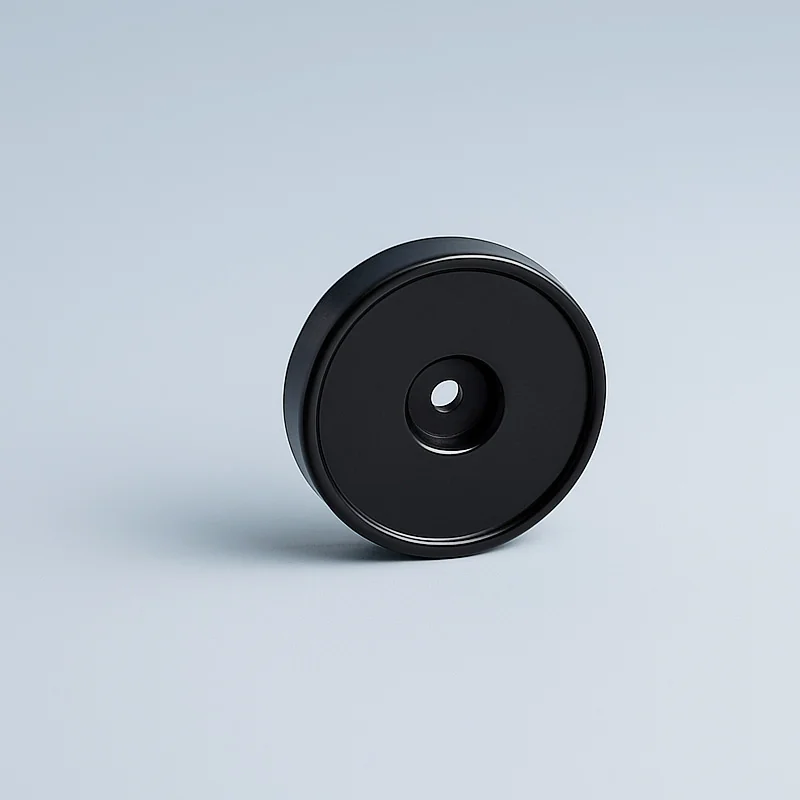 Ferrite magnetic assemblies with steel housings and mounting features